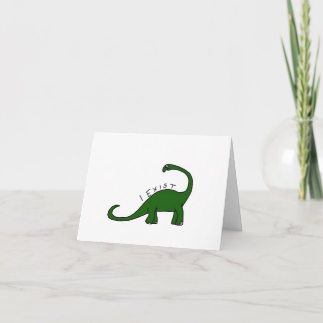 I Exist Brontosaurus Blank Inside Note Card (Front)