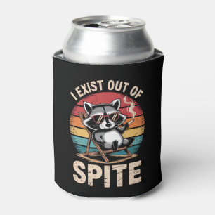 I Exist Out Of Spite Funny Racoon Vintage Can Cooler