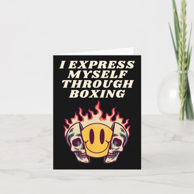 I Express Myself Through Boxing  Card (Front)