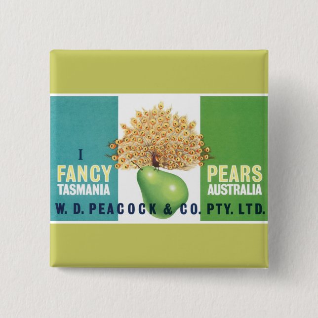 I Fancy Pears 15 Cm Square Badge (Front)