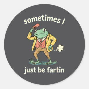 I Farting Just Sometimes Frog Fun Classic Round Sticker