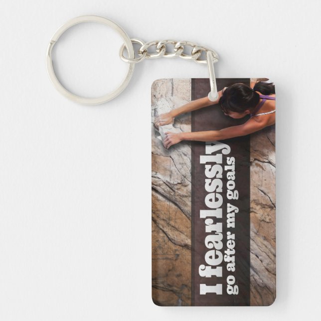 "I fearlessly go" Motivation Affirmation Key Ring (Front)