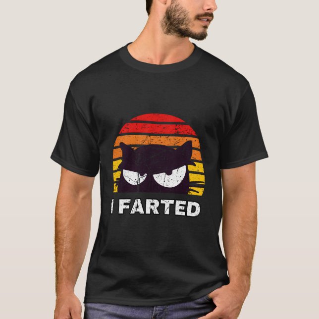 I Fed Sneaky Cat Dad Joke Distressed T-Shirt (Front)