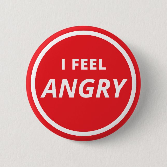 I Feel Angry Mutism Red Emotion 6 Cm Round Badge (Front)