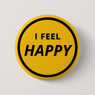 I Feel Happy Autism Yellow Emotion 6 Cm Round Badge