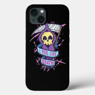 I Feel Like Death Pastel Goth Skeleton Grim Reaper iPhone 13 Case