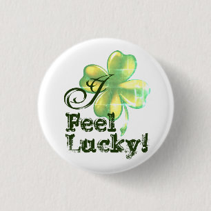 I Feel Lucky, St. Patrick's Day trucker hat, cap 3 Cm Round Badge