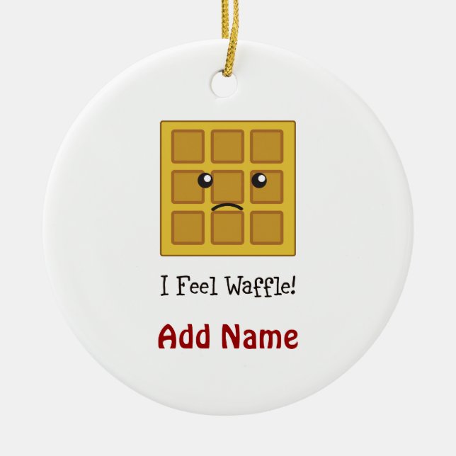 I feel Waffle! Ceramic Tree Decoration (Front)