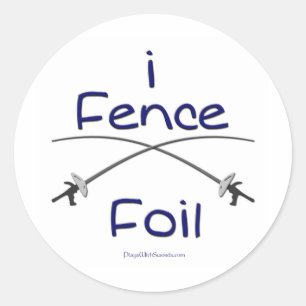 i Fence Foil (pistol grip) BLUE Classic Round Sticker