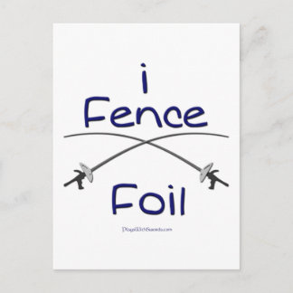 i Fence Foil (pistol grip) BLUE Postcard