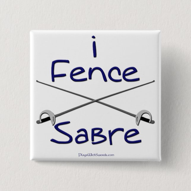 i Fence Sabre (BLUE) 15 Cm Square Badge (Front)