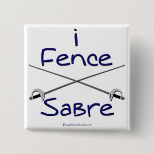 i Fence Sabre (BLUE) 15 Cm Square Badge
