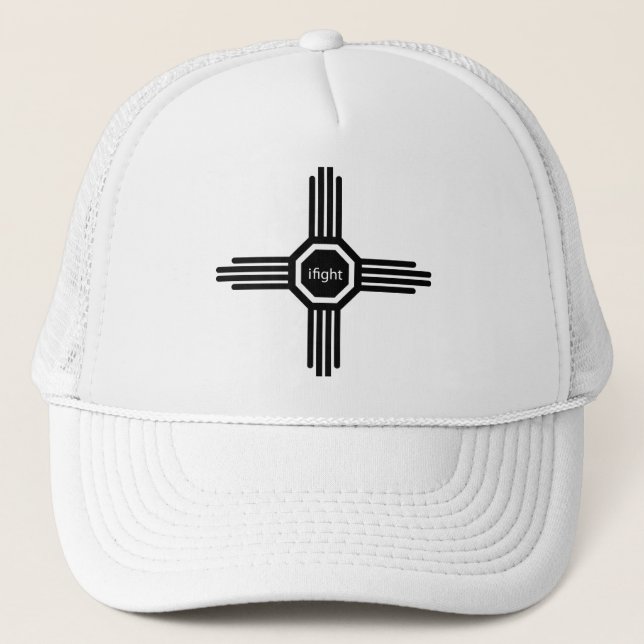 i fight-black trucker hat (Front)