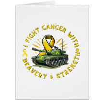 "I FIGHT CANCER WITH BRAVERY & STRENGTH" CARD