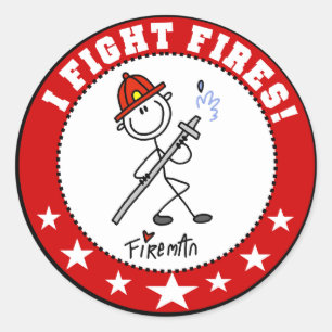 I Fight Fires Firefighter Classic Round Sticker
