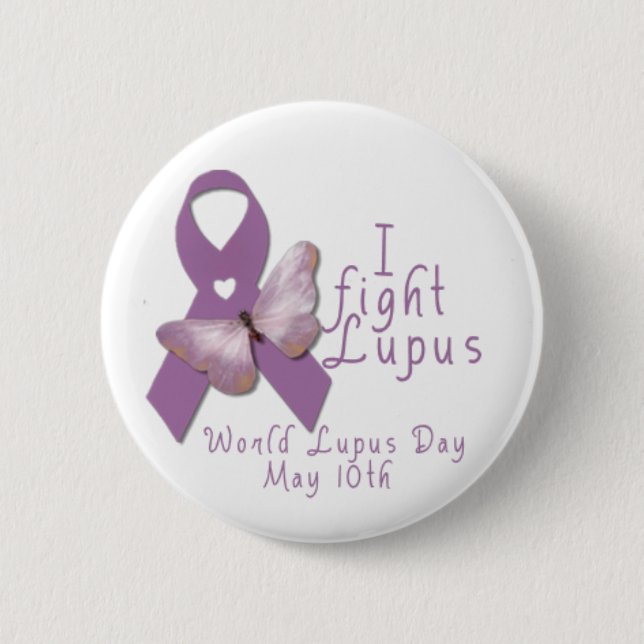 I fight Lupus 6 Cm Round Badge (Front)