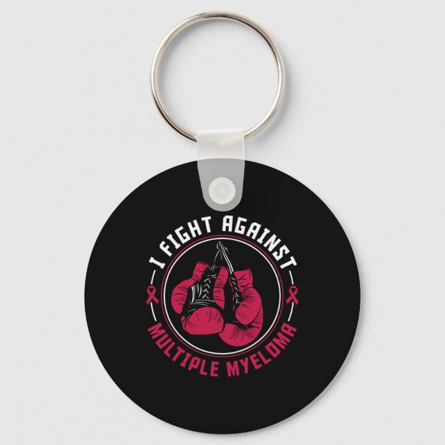 I Fight Multiple Myeloma Awareness Support Boxing  Key Ring (Front)