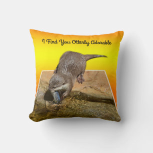 I Find You Otterly Adorable, Otter, Throw Cushion