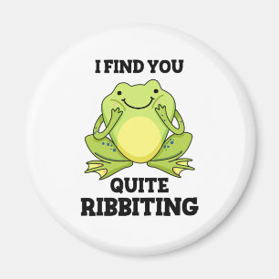 I Find You Quite Ribbiting Cute Frog Pun Magnet