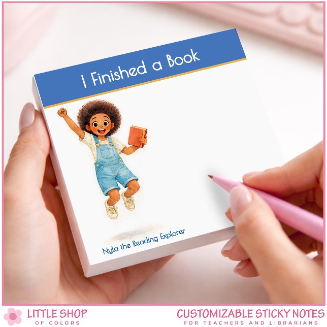 I Finished a Book Personalized Book Lover Post-it Notes (Creator Uploaded)
