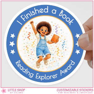 I Finished a Book Teacher Encouragement Award Classic Round Sticker