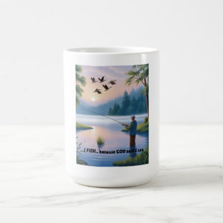 I Fish Because God Said I Can – Men's Fishing Coffee Mug