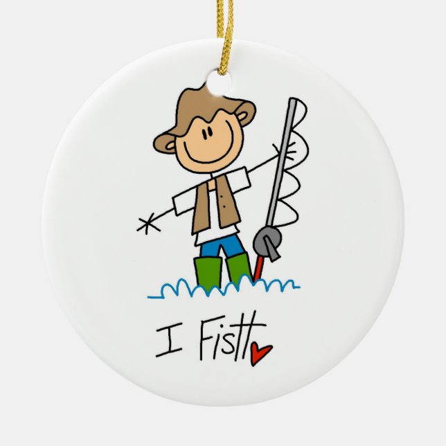 I Fish Ceramic Tree Decoration (Front)