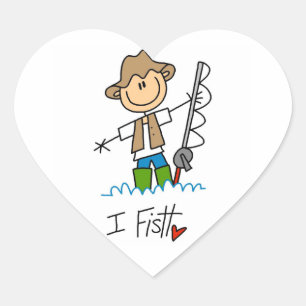 I Fish Heart Sticker