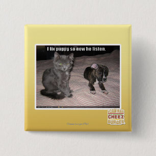 I fix puppy 15 cm square badge