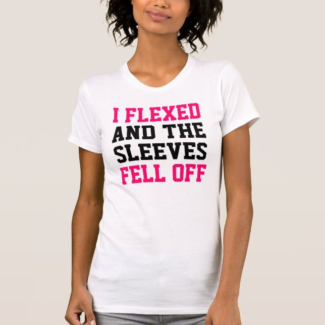 I Flexed and the Sleeves Fell Off Pink/Blk Tank (Front)