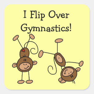 I Flip Over Gymnastics Square Sticker