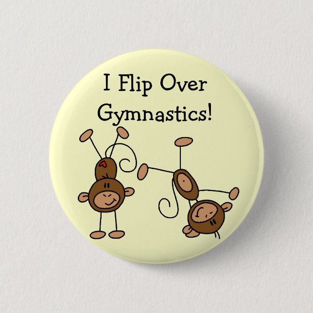 I Flip Over Gymnastics Tshirts and Gifts 6 Cm Round Badge (Front)