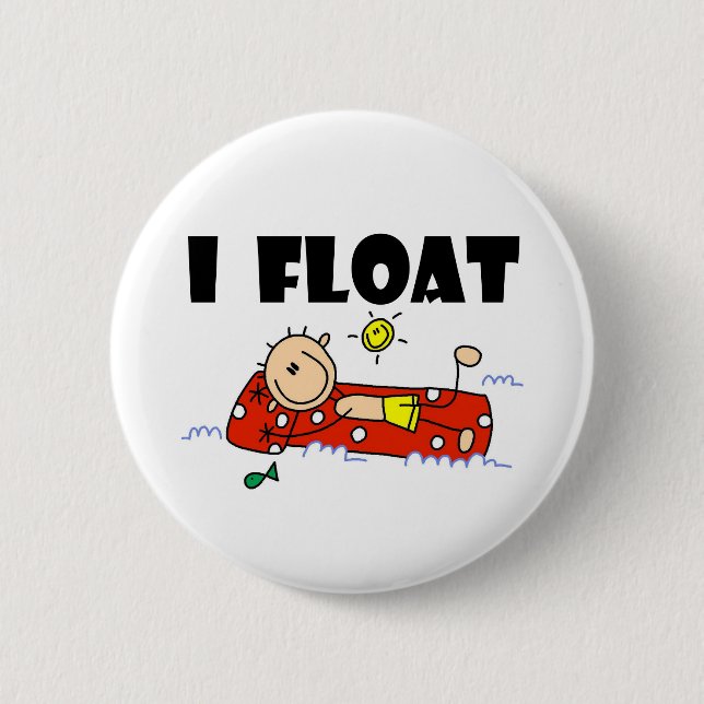 I Float Stick Figure 6 Cm Round Badge (Front)