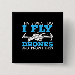 I Fly Drones 15 Cm Square Badge