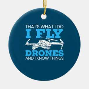 I Fly Drones Ceramic Tree Decoration