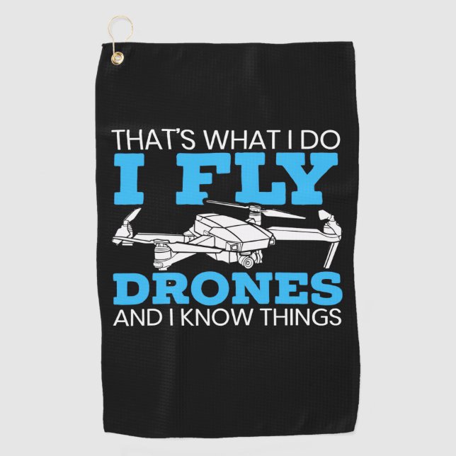I Fly Drones Golf Towel (Front)