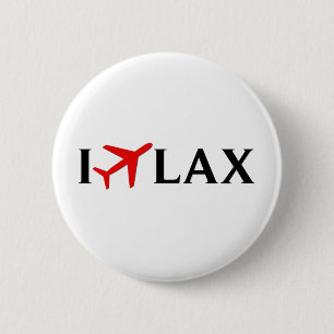 I Fly LAX - Los Angeles International Airport 6 Cm Round Badge