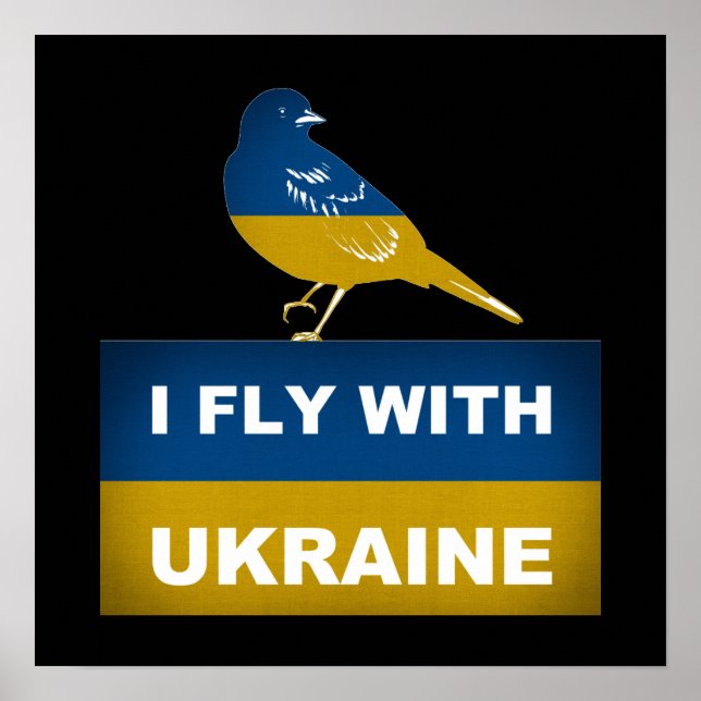 I Fly With Ukraine, National Nightingale Bird Poster (Front)