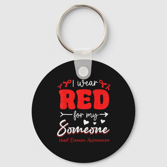 I For Red Someone Heart Disease Awareness Key Ring (Front)