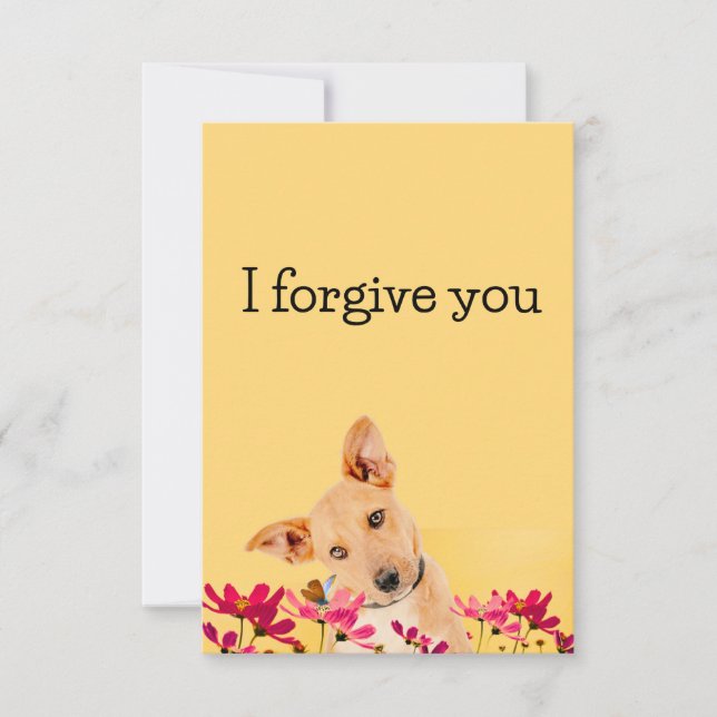 i forgive you flower dog invitation (Front)