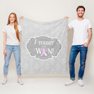 I Fought and Won | Breast Cancer Survivor Fleece Blanket