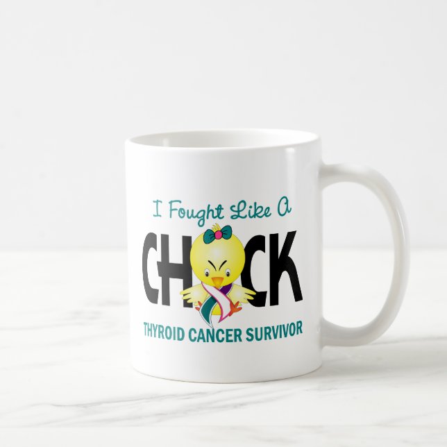 I Fought Like A Chick Thyroid Cancer Survivor Coffee Mug (Right)