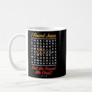 I Found Jesus Crossword Puzzle Bible John 3 Christ Coffee Mug