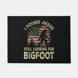 I Found Jesus Still Looking Bigfoot Funny Summer C Doormat