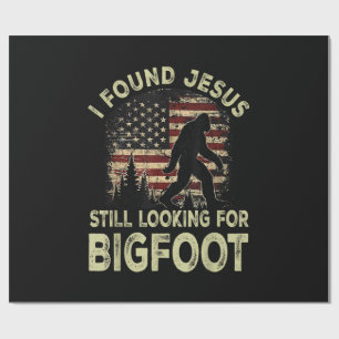 I Found Jesus Still Looking Bigfoot Funny Summer C Wrapping Paper