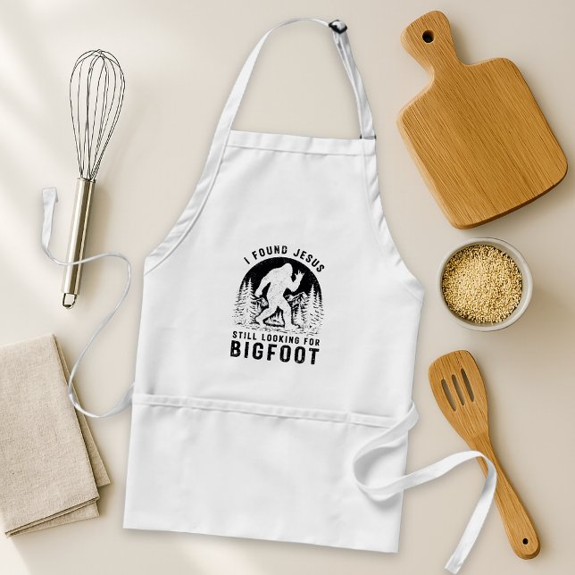 I Found Jesus Still Looking for Bigfoot Sasquatch Standard Apron (Creator Uploaded)