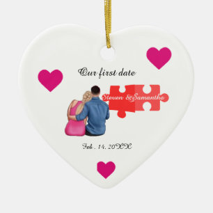 I Found My Missing Piece Couple first valentines Ceramic Tree Decoration
