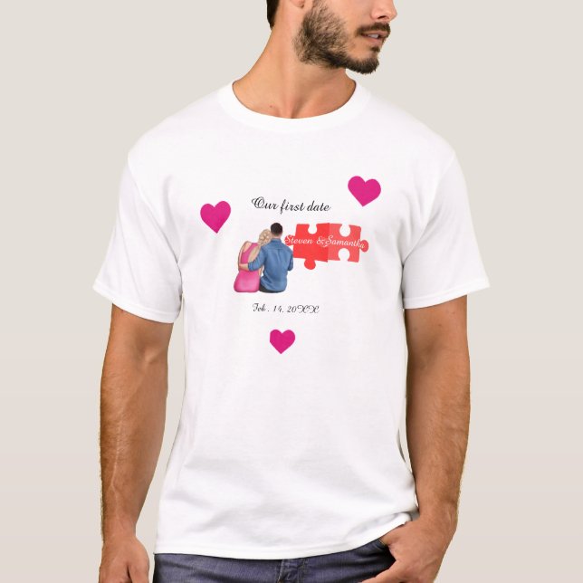  I Found My Missing Piece Couple first valentines  T-Shirt (Front)
