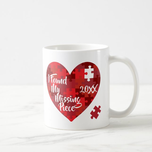 I Found My Missing Piece - Puzzle Heart Coffee Mug (Right)