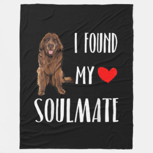 I found my soulmate newfie dog best friend gift fleece blanket